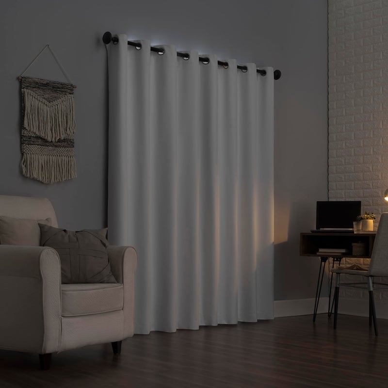 Sun Zero Columbia 2-Pack Thermal Energy Saving 100% Blackout Grommet Curtain Panel Pair, 50" x 63", White - Image 2